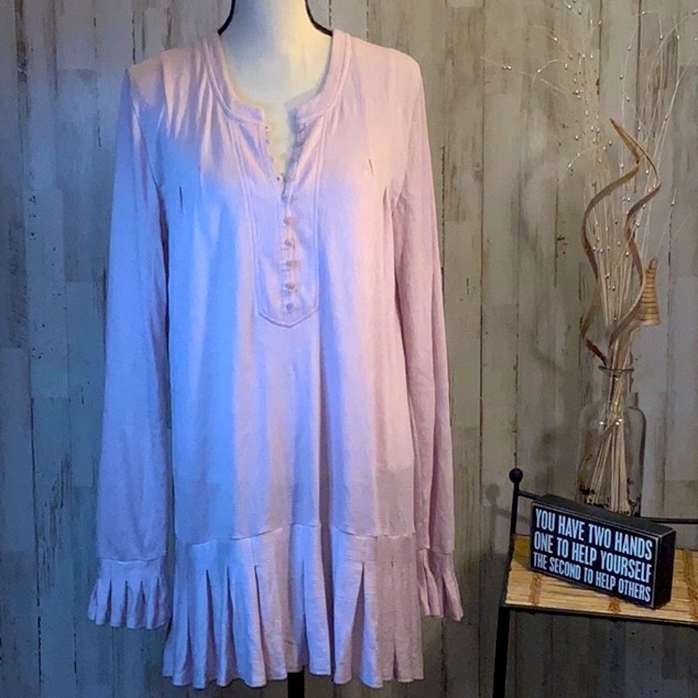 Free People Long Sleeve Dress in Light Pink